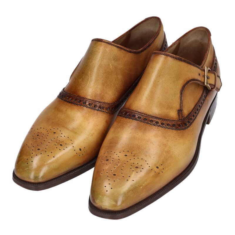 Berluti Monk Strap Leather Shoes Brown Size 7