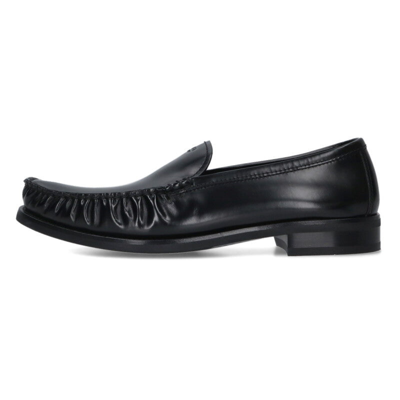 PRADA Brushed Leather Loafers Black Size 9.5