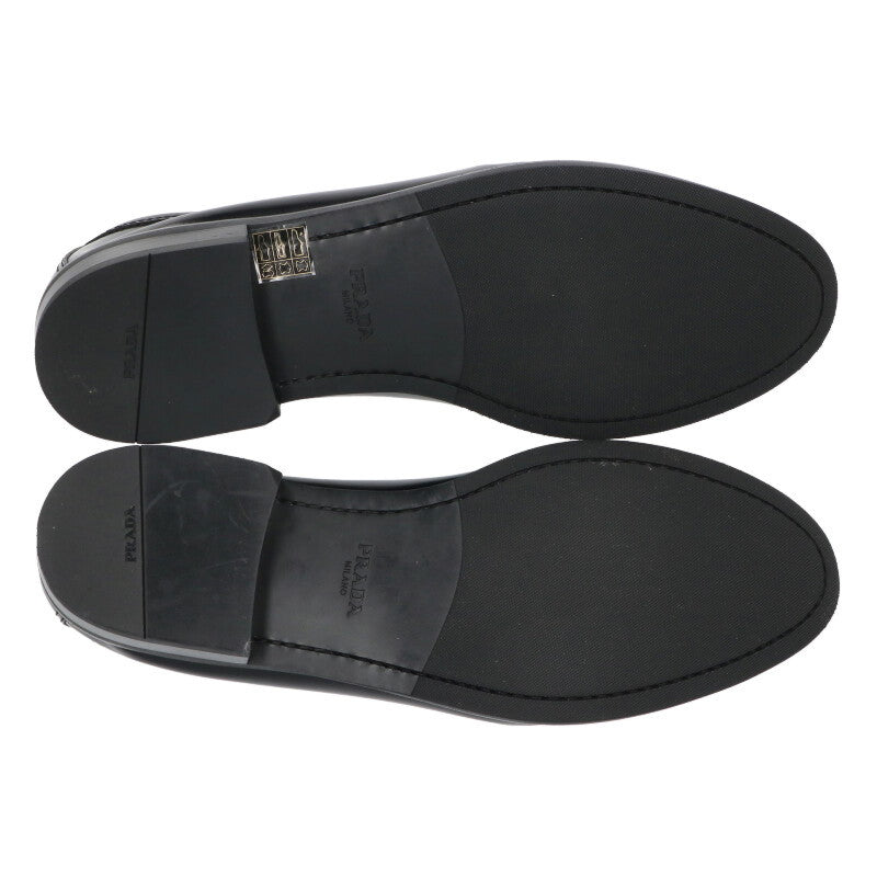 PRADA Brushed Leather Loafers Black Size 9.5