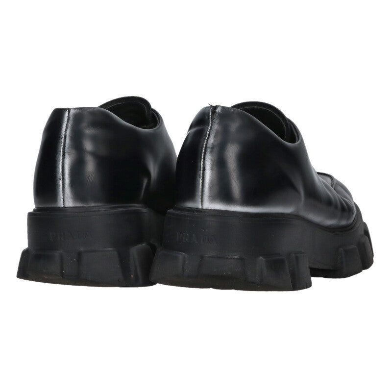 PRADA Brushed Derby Monolith Shoes Black Size 9