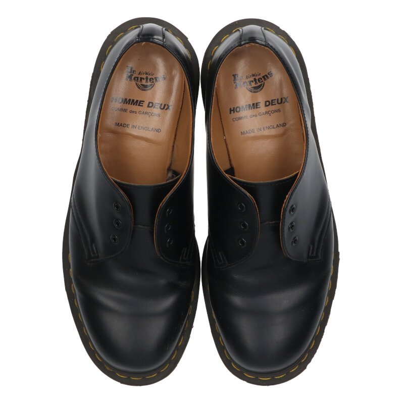 Comme des Garcons Leather Homme Deux Shoes Black Size UK8
