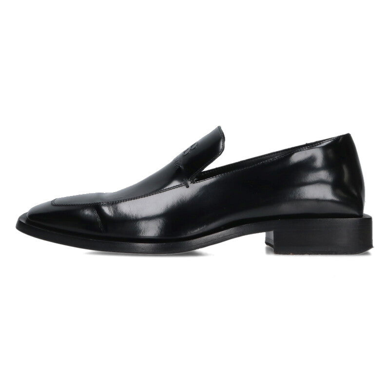 BALENCIAGA BB Logo Embossed Square Toe Loafer Black Size 8.5