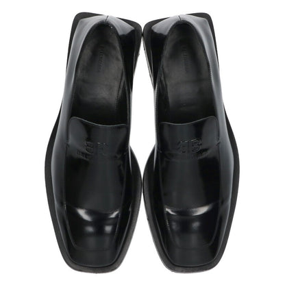 BALENCIAGA BB Logo Embossed Square Toe Loafer Black Size 8.5