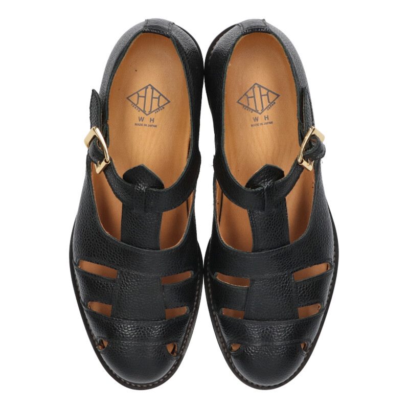 WH Gladiator Leather Shoes Black Size 8