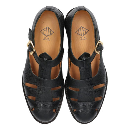 WH Gladiator Leather Shoes Black Size 8