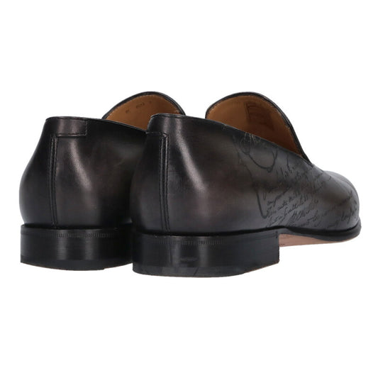 Berluti Calligraphy Leather Shoes Gray Size 7.5