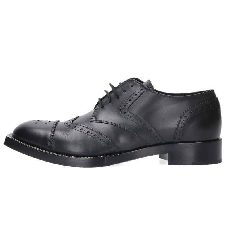 CHANEL 26SS CC Mark Lace-up Leather Shoes Black Size 9.5