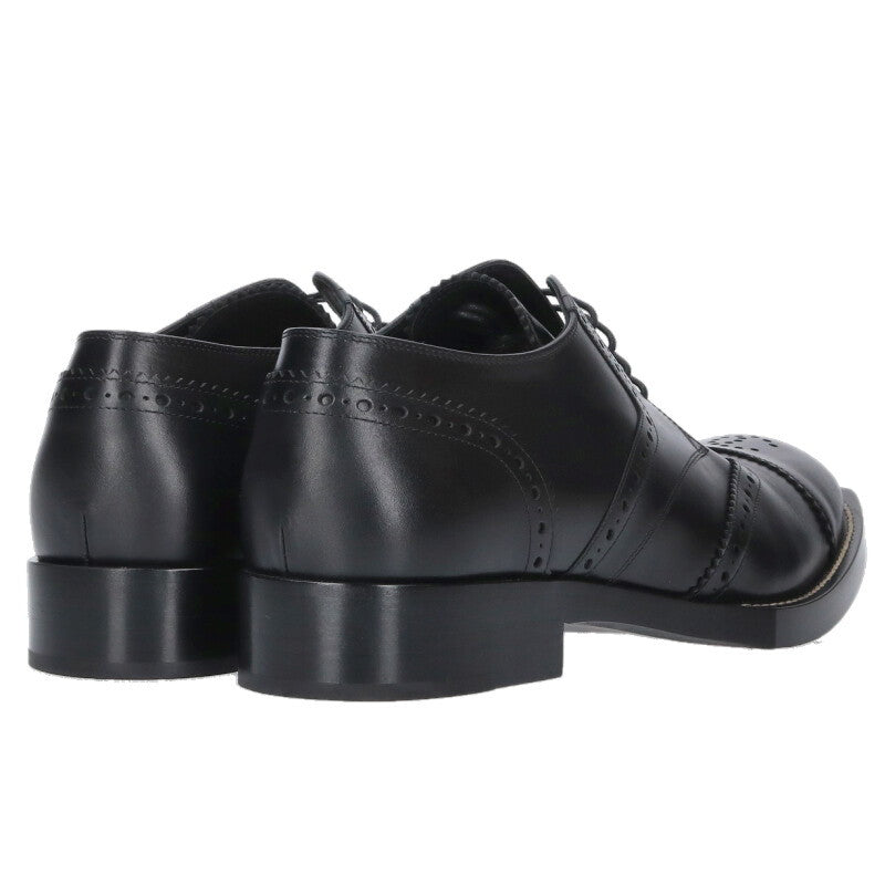 CHANEL 26SS CC Mark Lace-up Leather Shoes Black Size 9.5