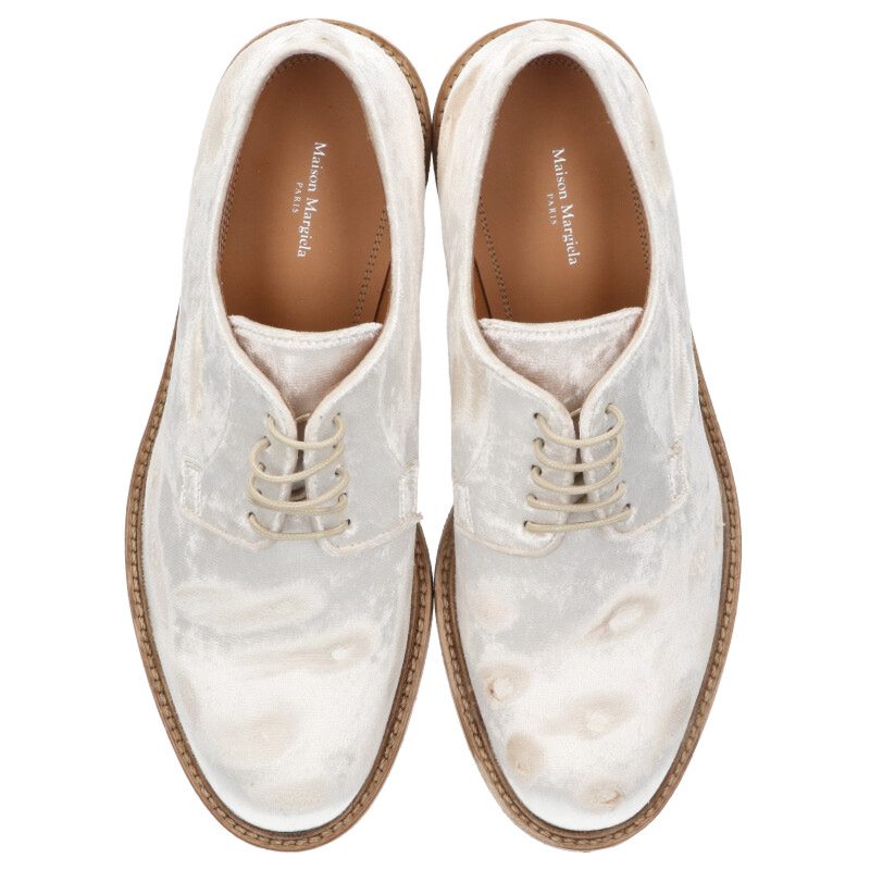 Maison Margiela Distressed Velour Shoes White Size 6.5