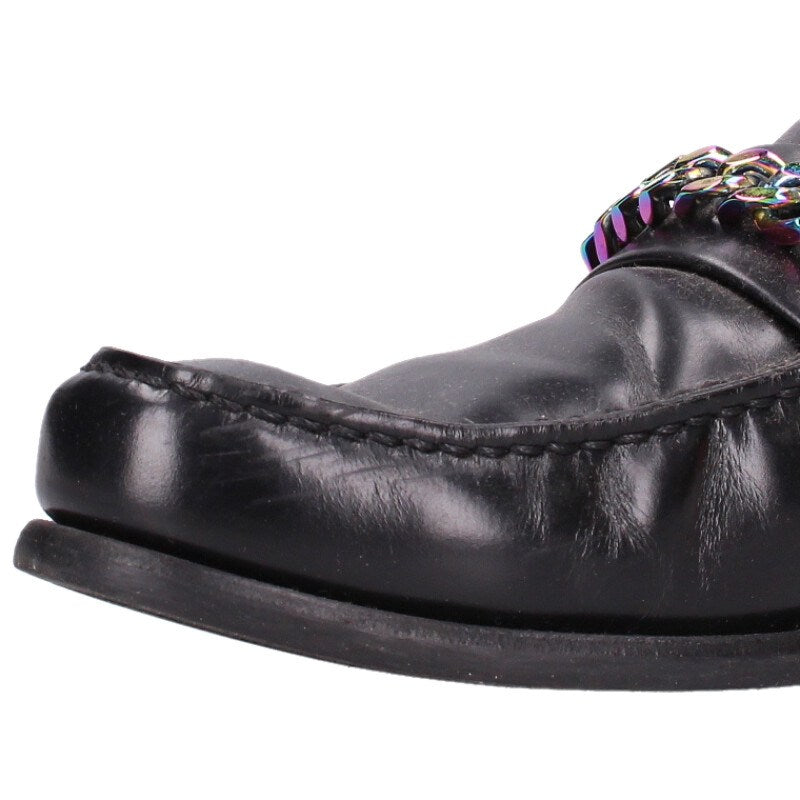 LOUISVUITTON Collier Chain Loafer Shoes Black Size 8