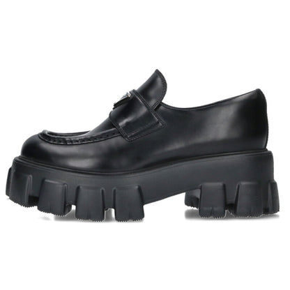 PRADA Monolith Brushed Leather Loafers Black Size 5