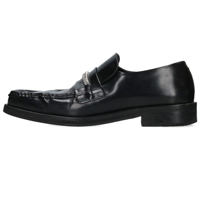 MARTIN ROSE SQUARE TOE LOAFER Chain Black/Silver Size 9.5