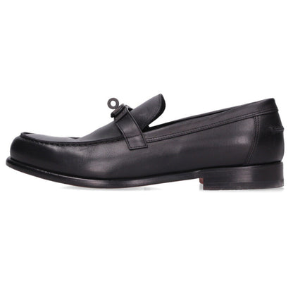 HERMES Destin Kelly Buckle Leather Moccasins Black Size 42A