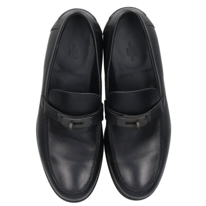HERMES Destin Kelly Buckle Leather Moccasins Black Size 42A