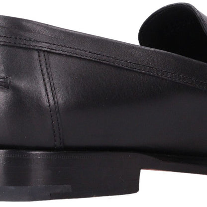 HERMES Destin Kelly Buckle Leather Moccasins Black Size 42A