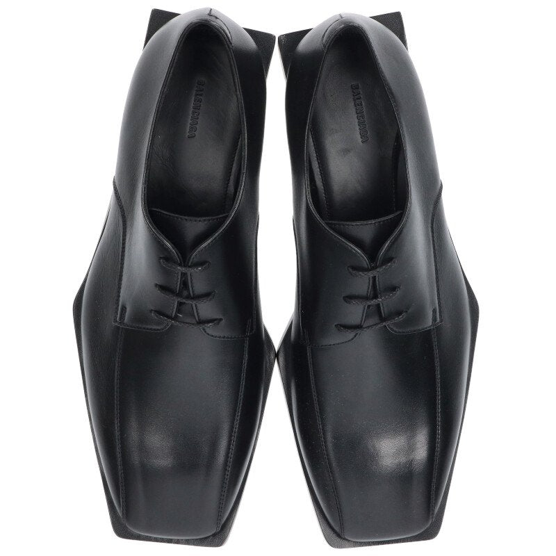 BALENCIAGA Square Toe Leather Shoes Black Size 6.5