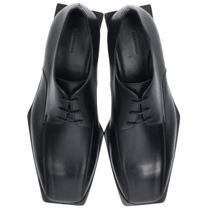 BALENCIAGA Square Toe Leather Shoes Black Size 6.5