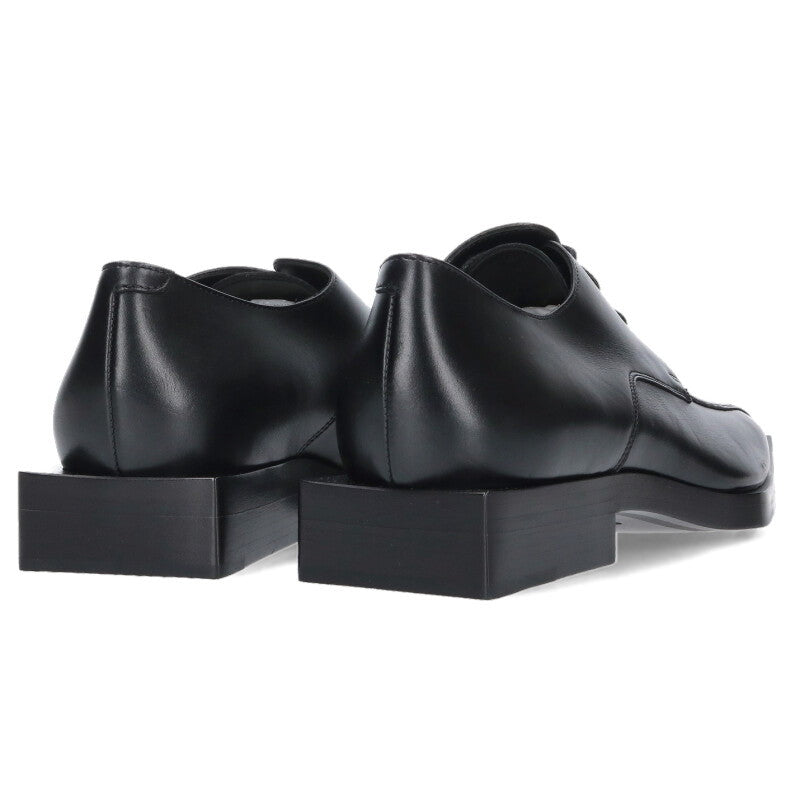 BALENCIAGA Square Toe Leather Shoes Black Size 6.5