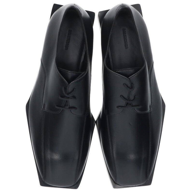 BALENCIAGA Square Toe Leather Shoes Black Size 6.5