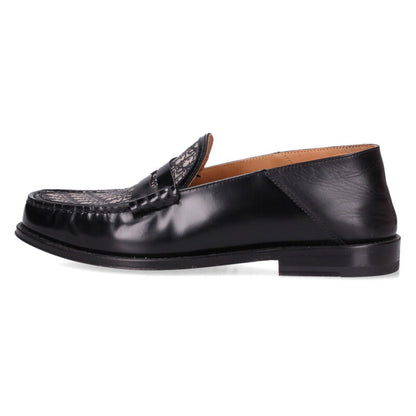 DIOR Oblique All-Over Leather Loafers Black/Gray Size 6.5