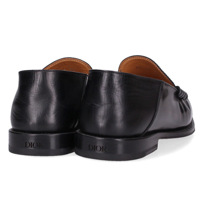 DIOR Oblique All-Over Leather Loafers Black/Gray Size 6.5