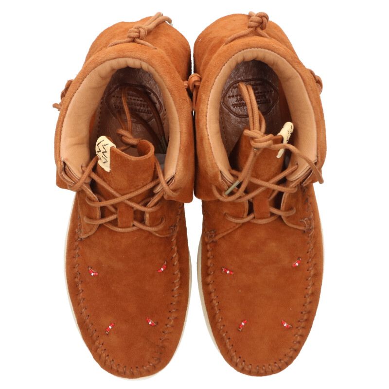 VISVIM 20AW FBT Lhamo Folk Suede Bead Moccasins Brown Size 9