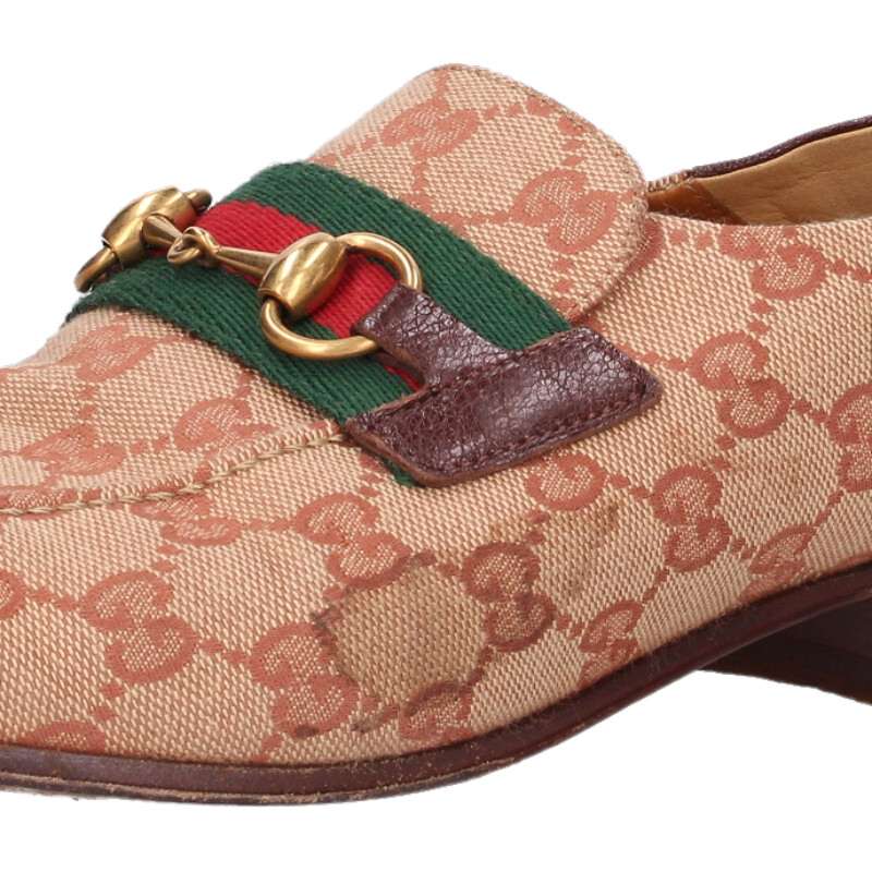 GUCCI Horsebit GG Babouche Loafers Beige/Brown Size 9