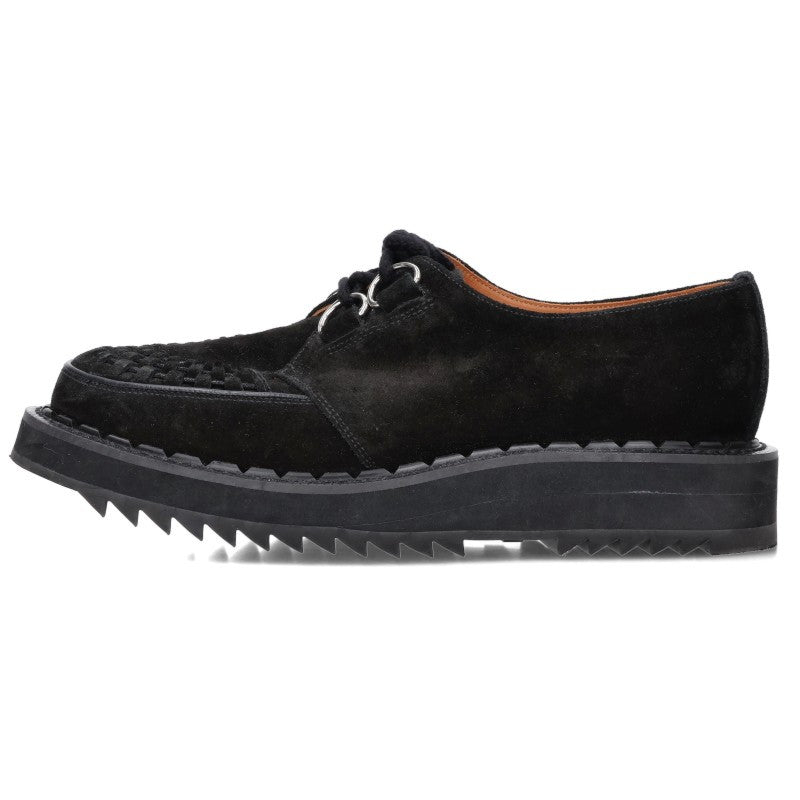 GeorgeCox Skipton Ripple Sole Suede Shoes Black Size 8