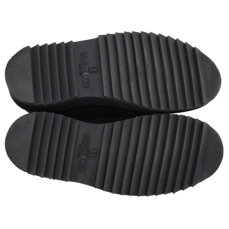 GeorgeCox Skipton Ripple Sole Suede Shoes Black Size 8