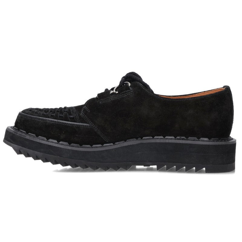 GeorgeCox Skipton Ripple Sole Suede Shoes Black Size 8