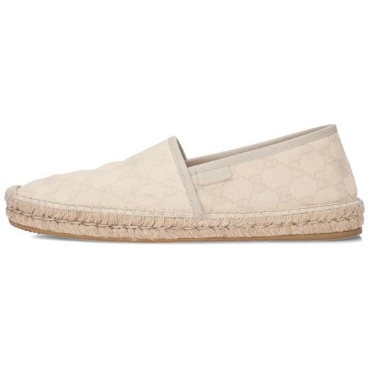 GUCCI GG Canvas Espadrille Shoes White Size 8