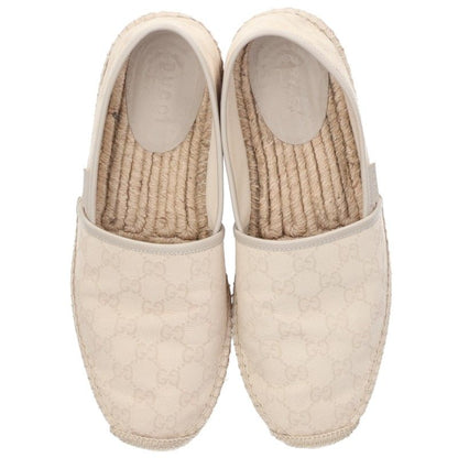 GUCCI GG Canvas Espadrille Shoes White Size 8