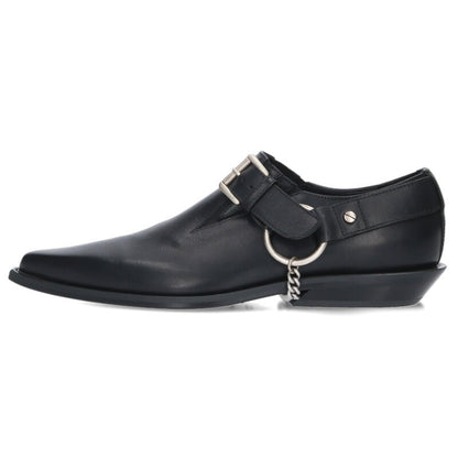 ANN DEMEULEMEESTER 26SS Cowboy Leather Shoes Black Size 7.5