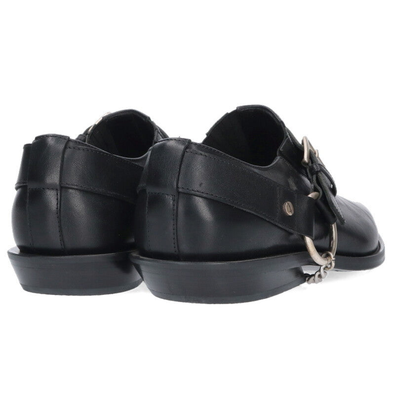 ANN DEMEULEMEESTER 26SS Cowboy Leather Shoes Black Size 7.5