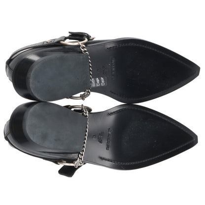 ANN DEMEULEMEESTER 26SS Cowboy Leather Shoes Black Size 7.5