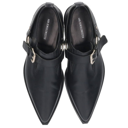 ANN DEMEULEMEESTER 26SS Cowboy Leather Shoes Black Size 7.5