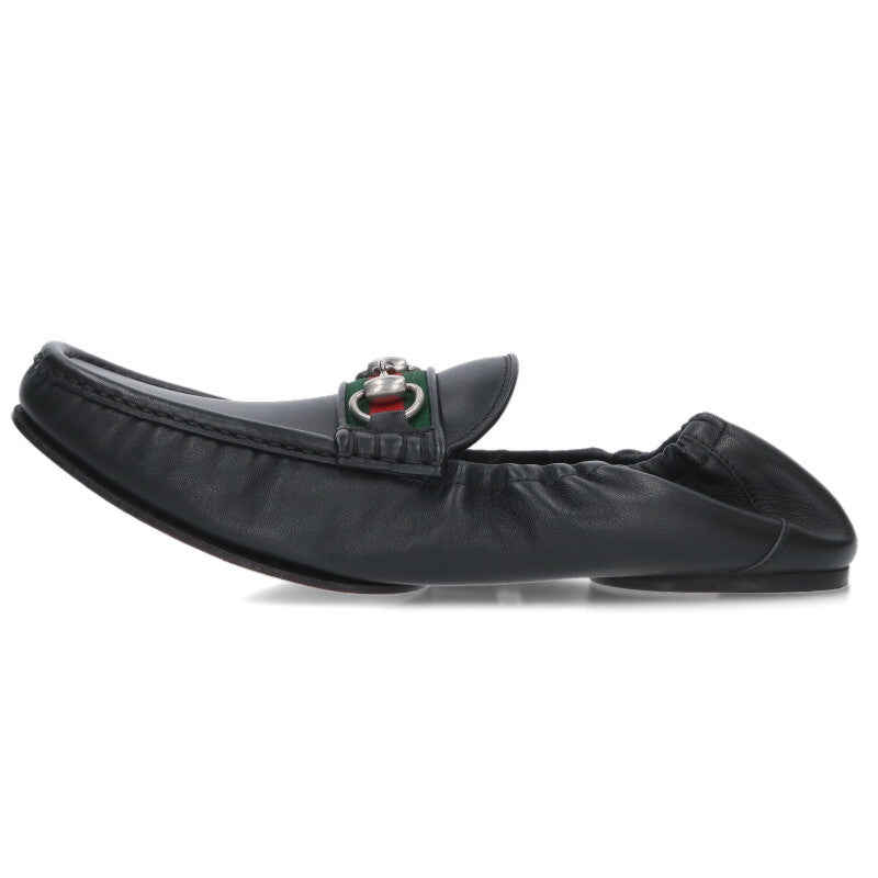 GUCCI 26SS Horsebit Flat Loafers Black Size 8