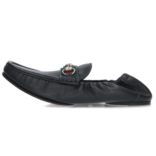 GUCCI 26SS Horsebit Flat Loafers Black Size 8