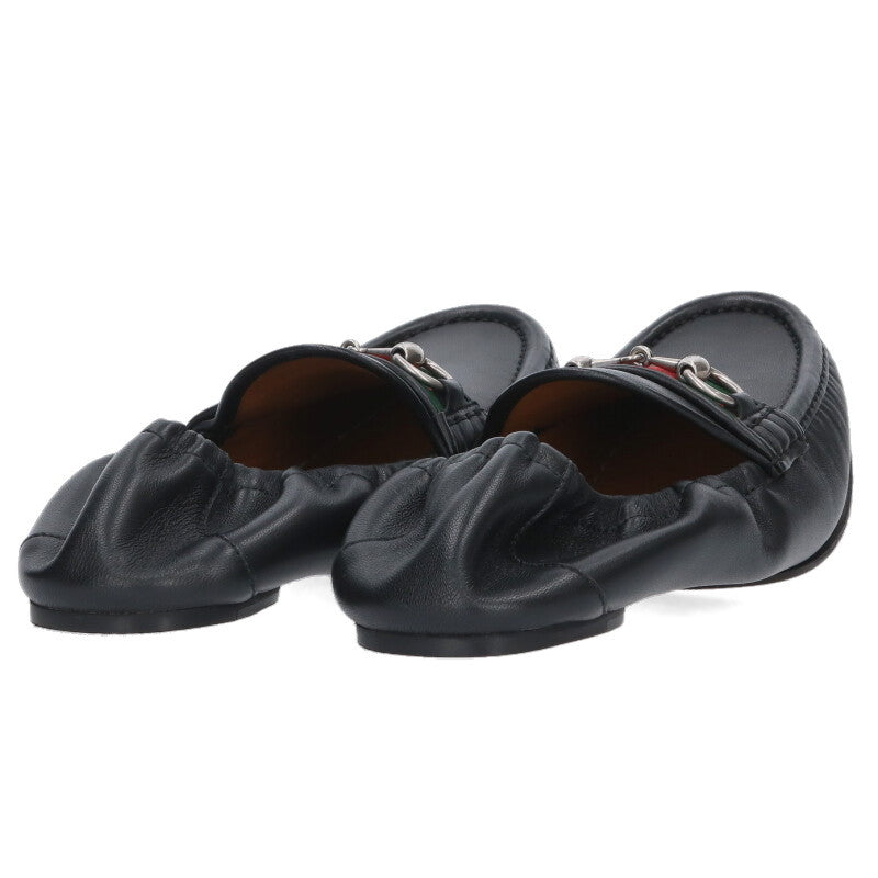 GUCCI 26SS Horsebit Flat Loafers Black Size 8