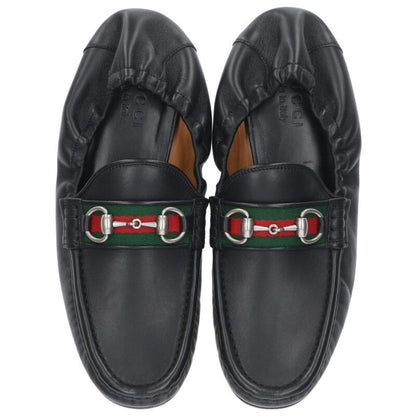 GUCCI 26SS Horsebit Flat Loafers Black Size 8