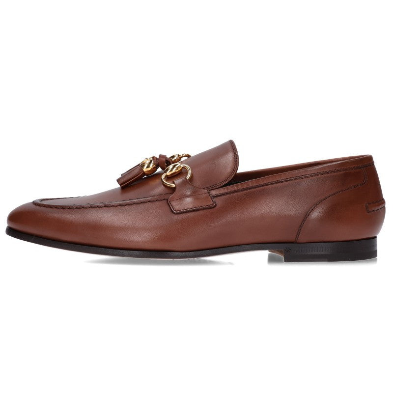GUCCI Tassel Loafer Shoes Brown Size 7