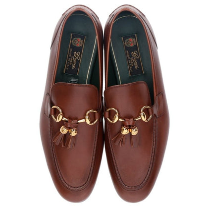 GUCCI Tassel Loafer Shoes Brown Size 7