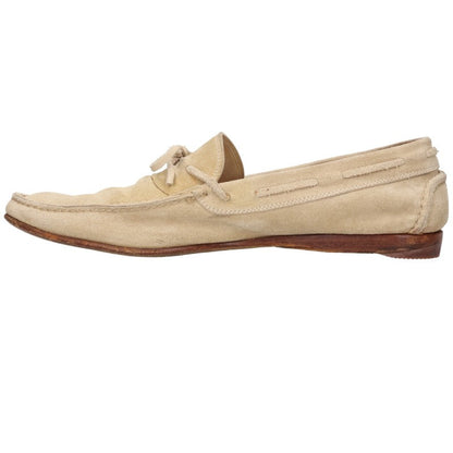 HERMES Suede Deck Shoes Beige Size 8