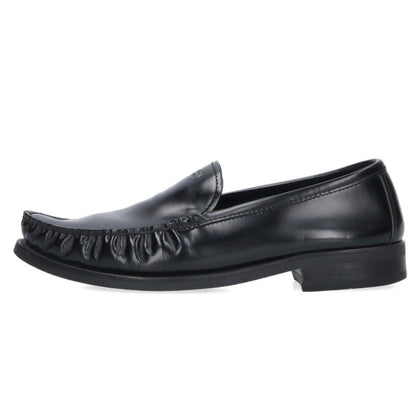 PRADA Brushed Leather Loafers Black Size 8