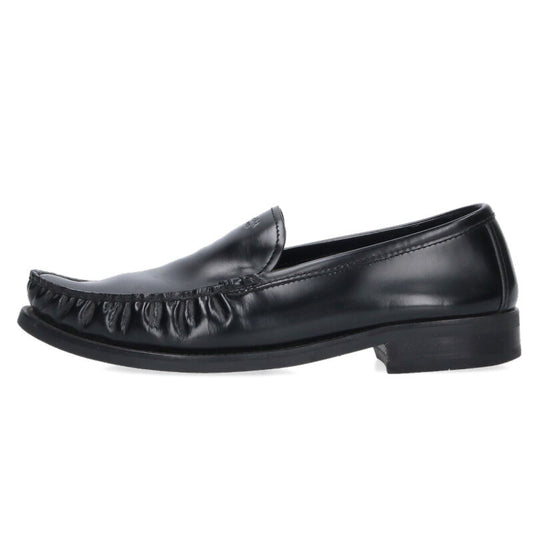 PRADA Brushed Leather Loafers Black Size 8