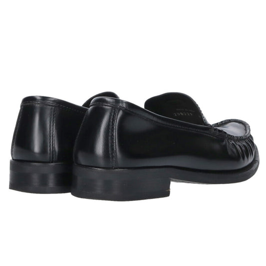 PRADA Brushed Leather Loafers Black Size 8