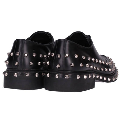 PRADA Studded Leather Shoes Black/Silver Size 8.5