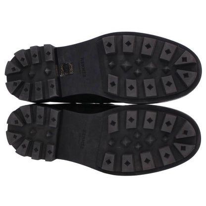 HERMES Kelly Buckle Leather Shoes Black Size 9.5