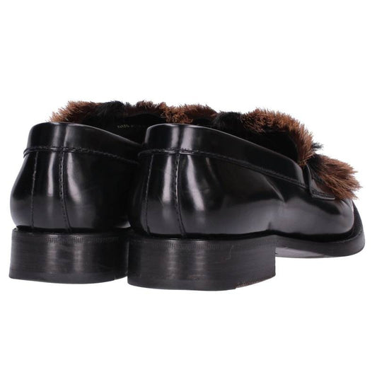 PRADA Fur Tassel Loafer Black/Brown Size 9