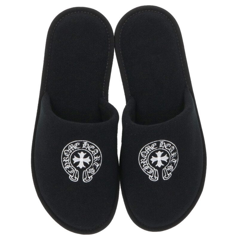 Chrome Hearts Hotel Horseshoe Slippers Black Size M